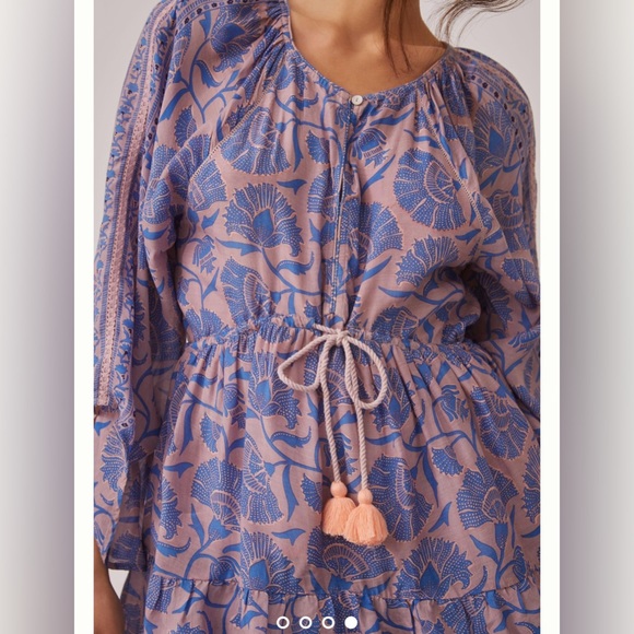 Anthropologie Omika V-Neck Floral Printed Tunic - Picture 2 of 7